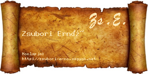 Zsubori Ernő névjegykártya