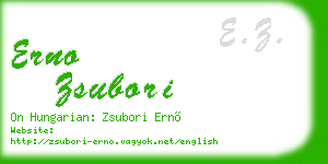 erno zsubori business card
